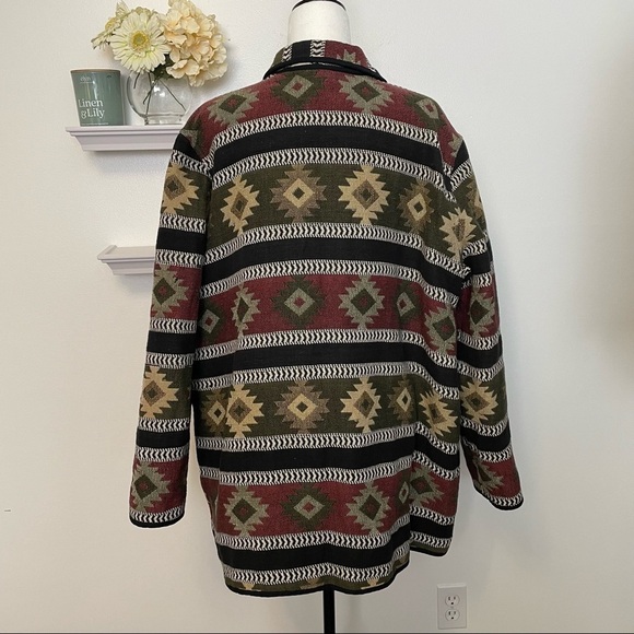 Vintage Southwestern Style Reversible Tapestry  Woven Jacket - Picture 11 of 16